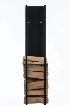 Tilbehør Til Brændeovne & Pejse^Spark Firewood Rack - Black Matt Metal, 25x25x100 cm