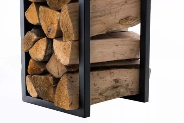 Tilbehør Til Brændeovne & Pejse^Spark Firewood Rack - Black Matt Metal, 25x25x100 cm