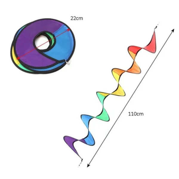 Spiral Rainbow Vindstrimmel Vindmølle Farverig Vindklokke til Have Hjem Udendørs Camping Telt Dekoration Vinddekoration