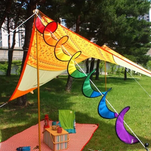 Spiral Rainbow Vindstrimmel Vindmølle Farverig Vindklokke til Have Hjem Udendørs Camping Telt Dekoration Vinddekoration