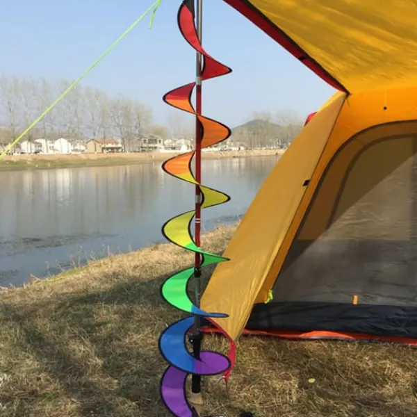 Spiral Rainbow Vindstrimmel Vindmølle Farverig Vindklokke til Have Hjem Udendørs Camping Telt Dekoration Vinddekoration