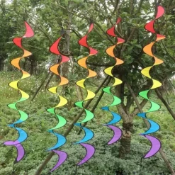 Spiral Rainbow Vindstrimmel Vindmølle Farverig Vindklokke til Have Hjem Udendørs Camping Telt Dekoration Vinddekoration