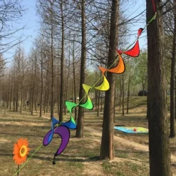 Spiral Rainbow Vindstrimmel Vindmølle Farverig Vindklokke til Have Hjem Udendørs Camping Telt Dekoration Vinddekoration