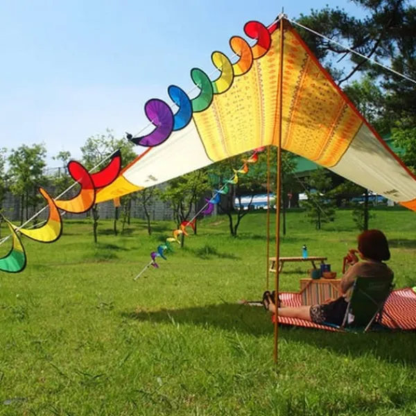 Spiral Rainbow Vindstrimmel Vindmølle Farverig Vindklokke til Have Hjem Udendørs Camping Telt Dekoration Vinddekoration