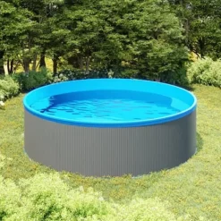 Sale Splasher-pool i stål med PVC-dug - Let at sætte op | Størrelse: 350x90 cm | Farve: Grå Pooler