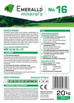 Gødningsmidler^Spring Mineral Complex Gødning Emerald Minerals nr. 16 NPK 20 kg