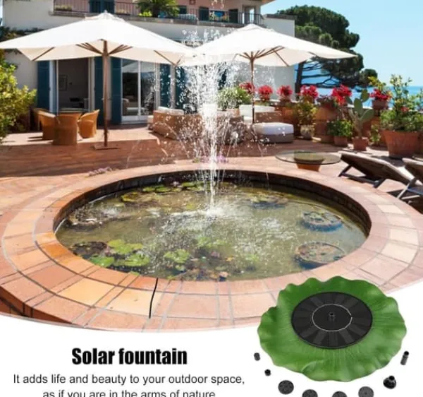 New Springvand - Solar Springvand / Vand Springvand Solcelle - 28 cm Springvand & Damme