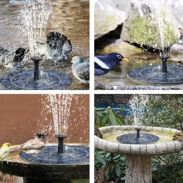 Springvand - Solar Springvand / Vand Springvand Solcelle - 18 cm Springvand & Damme
