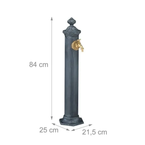 Best Springvand, 84x21.5x25 cm, Grå Springvand & Damme