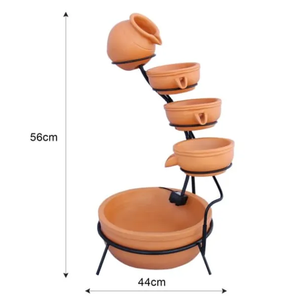 Springvand & Damme^Springvandskåle med Solcelle - Terracotta | Have Dekoration