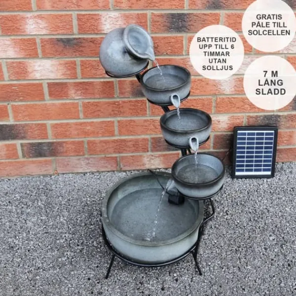 Best Springvandskåle med solcelle - grå | Have dekoration Springvand & Damme