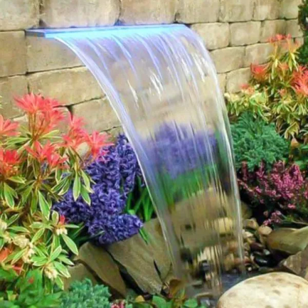 Hot Springvandsspilde, 92x8x20,6 cm, Akryl, LED, Vandfaldssæt Springvand & Damme
