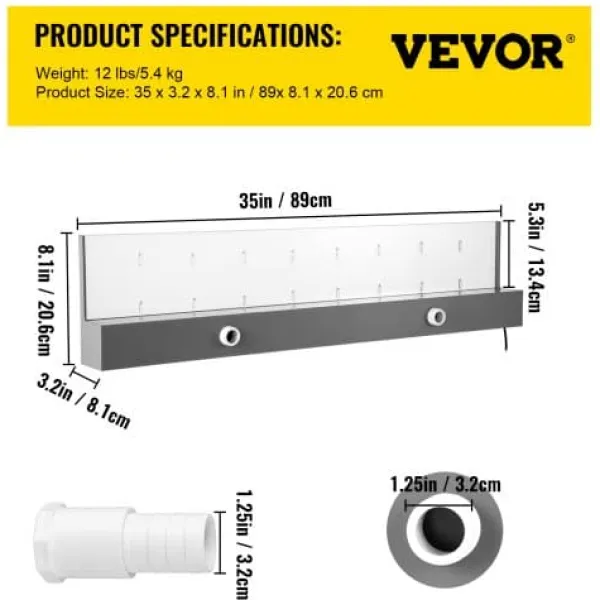 Hot Springvandsspilde, 92x8x20,6 cm, Akryl, LED, Vandfaldssæt Springvand & Damme