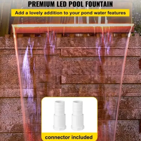 Hot Springvandsspilde, 92x8x20,6 cm, Akryl, LED, Vandfaldssæt Springvand & Damme