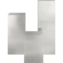 Outlet Sæt af 3 stilfulde planteholdere i rustfrit stål | Størrelse: 24x24x75 cm | Farve: Sølv Krukker & Plantebeholdere