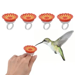 Til Fugle & Småvildt^4st Hummingbird Ringmatare Handhållen Komma nära Ljusfärgad Multifunktionskompakt för utomhusbruk Gul
