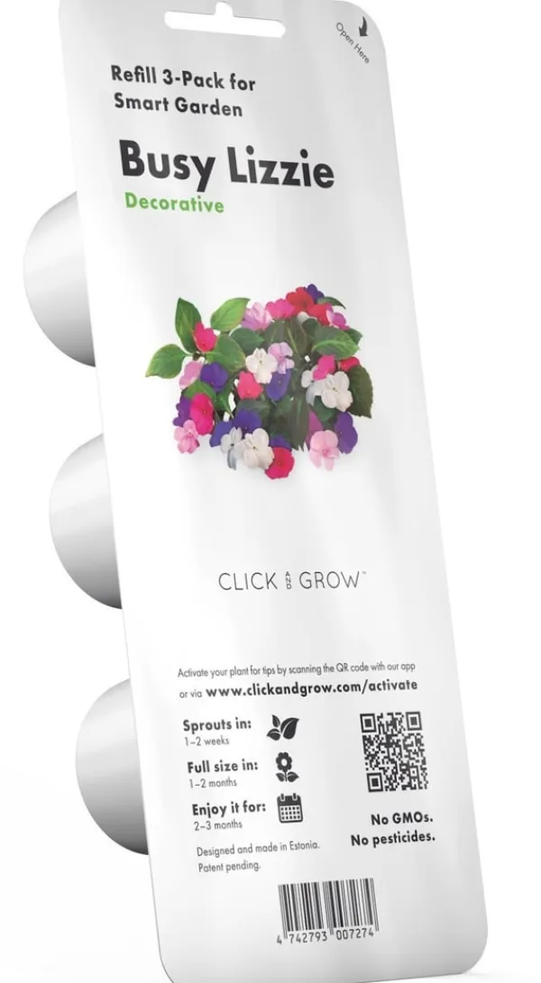 Best Sæt med 3 produkter. Click & Grow Smart Garden refill Busy Lizzie 3stk Blomster