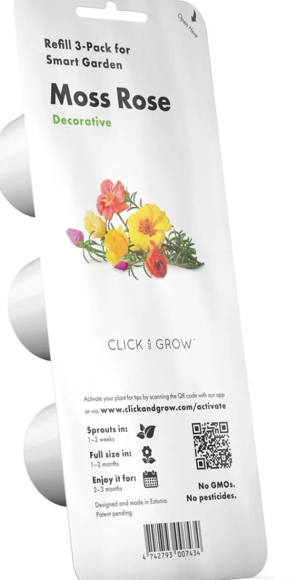 Best Sæt med 3 produkter. Click & Grow Smart Garden refill Moss Rose 3 stk Blomster