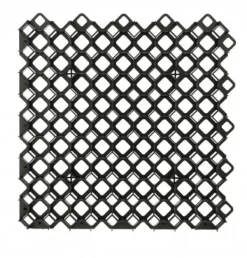 Havedekorationer^Sæt med 4 produkter. Plastbelægningssten MULTI GRID sort, højde 40 mm / 600x600 mm