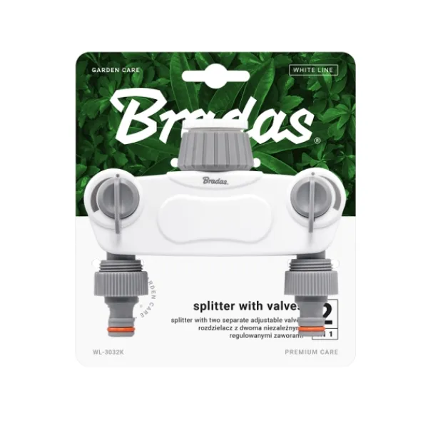 Best Sæt med 3 produkter. WHITE LINE SOLID 2-vejs manifold med 1 "eller 3/4" haneventiler Vanding