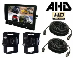 Sale Sæt med 10'' skærm, 2 x SONY AHD bakkamera + kabler Sikkerhedsmonitorer & Videokameraer