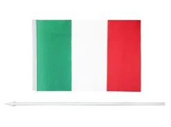 Flag & Vindposer^Sæt med italienske flag Håndflag 13 x 20 cm 12 stk. med en 30,5 cm spydspids