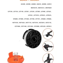 Discount Sæt med reservespoler til BLACK+DECKER AF-100 Havemaskiner