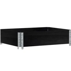 Plantningsbænke^Stabelbar plantekasse i massivt fyrretræ - Foldbar og robust | Størrelse: 80x60 cm | Farve: Sort
