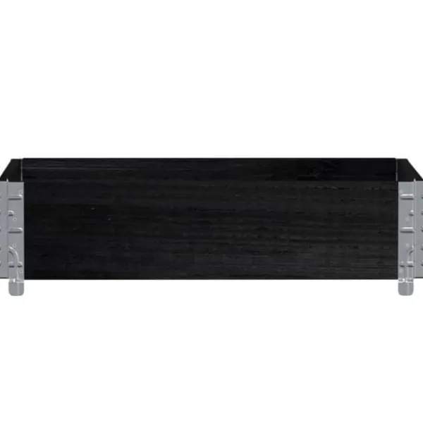 Plantningsbænke^Stabelbar plantekasse i massivt fyrretræ - Foldbar og robust | Størrelse: 80x60 cm | Farve: Sort