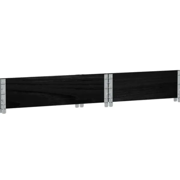 Plantningsbænke^Stabelbar plantekasse i massivt fyrretræ - Foldbar og robust | Størrelse: 80x60 cm | Farve: Sort