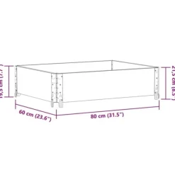 Clearance Stabelbar plantekasse i massivt fyrretræ - Højbed | Størrelse: 80x60 cm | Farve: Grå Plantningsbænke