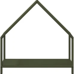 Tilbehør Til Brændeovne & Pejse^Stabilt brændestativ i koldvalset stål - Brændeopbevaring | Farve: Olivengrøn | Størrelse: 60x25x60 cm