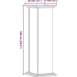 Plantestativer^Stabilt plantestativ i konstrueret træ - Tidless design | Størrelse: 33x33x100 cm | Farve: Egetræslook