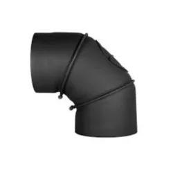 Clearance Stahl System Sort justerbar albue 0-90° 160mm KOL 160/90 Tilbehør Til Brændeovne & Pejse