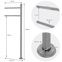 Clearance Standerbrevkasse med avisrum 37x37x11 cm antracit rustfrit stål ML-design Postkasser & Brevindkast