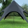 Sale Star Tent 10m Diameter, 3.8m Height, Black Polyester, Waterproof, Tear-resistant, Durable, Weatherproof - Ideal for Events Telte & Lysthuse