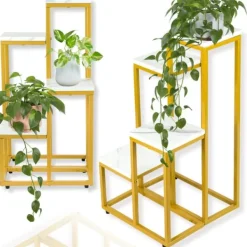 Online Stående blomsterstativ, metalhylde, blomsterstativ, planter, potter, 4 niveauer Krukker & Plantebeholdere