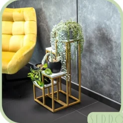 Online Stående blomsterstativ, metalhylde, blomsterstativ, planter, potter, 4 niveauer Krukker & Plantebeholdere