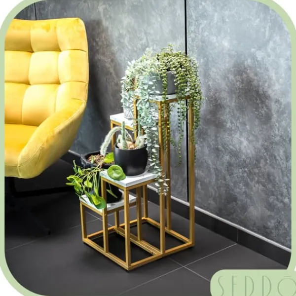 Online Stående blomsterstativ, metalhylde, blomsterstativ, planter, potter, 4 niveauer Krukker & Plantebeholdere