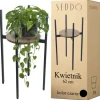 Krukker & Plantebeholdere^Stående metal blomsterstander, træ loft, høj, 62 cm, blomsterstander, planter