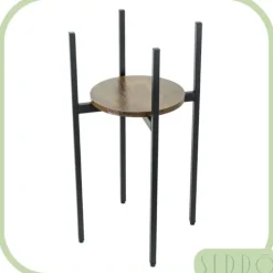 Krukker & Plantebeholdere^Stående metal blomsterstander, træ loft, høj, 62 cm, blomsterstander, planter