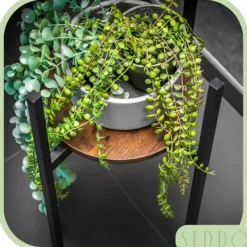 Krukker & Plantebeholdere^Stående metal blomsterstander, træ loft, høj, 62 cm, blomsterstander, planter