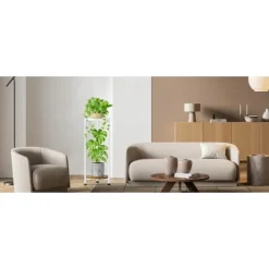 New STÅENDE METAL TÅRN BLOMSTERBED loft rundt plantestativ træ Plantestativer