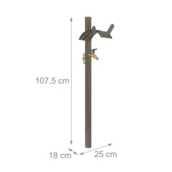 Vanding^Stående vandhane med slangeholder, 107,5x25x18 cm, brun
