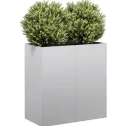 Krukker & Plantebeholdere^Stilfuld plantekasse i galvaniseret stål - Holdbar & Dekorativ | Størrelse: 80x40x80 cm