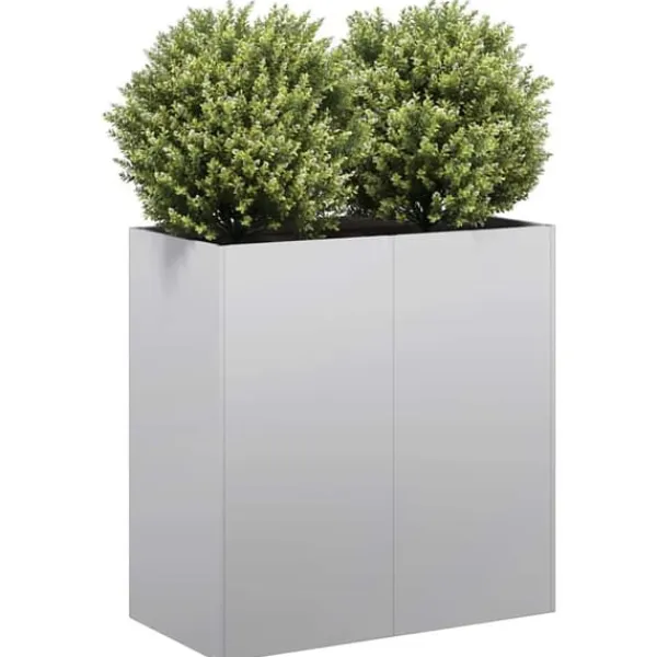 Krukker & Plantebeholdere^Stilfuld plantekasse i galvaniseret stål - Holdbar & Dekorativ | Størrelse: 80x40x80 cm