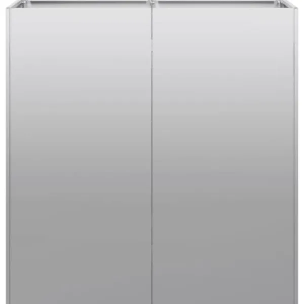 Krukker & Plantebeholdere^Stilfuld plantekasse i galvaniseret stål - Holdbar & Dekorativ | Størrelse: 80x40x80 cm