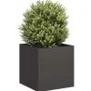 Krukkeplanter Indendørs^Stilfuld plantekasse i koldvalset stål - Højbed | Farve: Sort | Størrelse: 40x40x40 cm