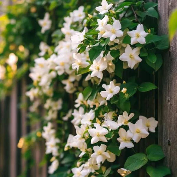 New Stjernejasmin - Sæt med 3 - Jasminum 'Officinale' - Højde 25-40cm - ⌀9cm Krukkeplanter Indendørs