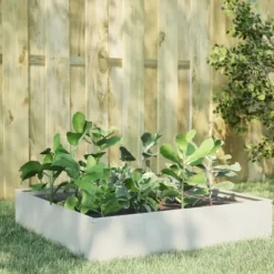 Best Stål højbed 100x100x33,5 cm - Robust og slidstærk | Farve: Hvid Krukker & Plantebeholdere